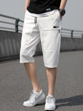 Plus Size Summer Capris Pants Men Breathable Cool Calf-Length Short Sweatpants Loose Casual Cropped Trousers 8XL