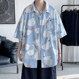 2023 Summer New Men's Flower Shirts Short Sleeve Casual Blouses Harajuku Hawaii Female Large Size Clothing