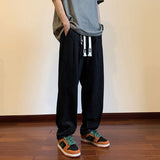 2023 Spring Loose Straight-leg Men's Pants Drawstring Casual Solid Color Japanese Male Trousers Fashion Man Pants