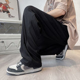 Wide Leg Pants Men Clothing Baggy Thin Teens Simply Striped Hip Hop Chic Streetwear Fashion Summer Trousers Pantalones Jogger