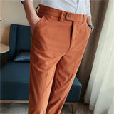 Men's Suit Pants Autumn And Winter Thicken Corduroy Trousers Loose Slim Solid Color Trend Casual Business Trousers Oversize