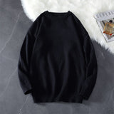 Korean Fashion Sweaters Men New Brand Sweater Fashion Jumper Casual O-Neck Solid Color Homme Knitwear White Black Pullover