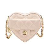 Women Heart-shaped Mini Bag Diamond Embroidery Shoulder Messenger Bag Summer New Popular All-match Chain Crossbody Bag