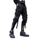 Streetwear Ribbons Pockets Harem Pants Men Spring Summer Casual Sweatpants Hip Hop Joggers Slim Fit Black Men Pencil Pants