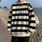 2023 Autumn Striped Loose Sweatshirts Korean Style Fashion Couple Clothing Brand Casual Women Pullovers Male Hoodie