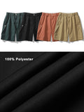 2023 New Summer Men's Cargo Shorts Multi-Pockets Knee Length Elastic Waist Men Work Short Pants Streetwear Baggy Casual Shorts