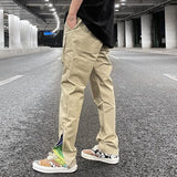 Streetwear Patchwork Cashew Flower Print Cargo Pants Men Women Hip Hop Functional tapered Pant Pocket Side Zip Cargo Trousers