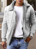 Men's Matte Velvet Solid Color Composite Leather Jacket