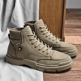 New men's winter shoes Casual ankle boots Stylish men's comfortable work boots lace-up Martin boot