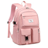 Women's Unisex Backpack School Bag Bookbag Functional Backpack School Outdoor Daily Solid Color Oxford Cloth Adjustable Large Capacity Waterproof Zipper Black Pink Purple