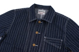 Ilooove - Men's Primary Color Denim Jacket  Tough Men Wear Vertical Stripe Jacket