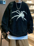 Ilooove - Men's Spider Print Loose Sweater