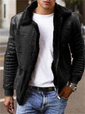 Men's Matte Velvet Solid Color Composite Leather Jacket