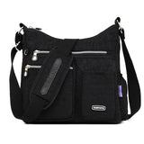 Women's Crossbody Bag Nylon Outdoor Daily Going out Waterproof Solid Color Almond Sea Blue Elegant black