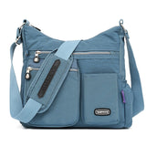 Women's Crossbody Bag Nylon Outdoor Daily Going out Waterproof Solid Color Almond Sea Blue Elegant black