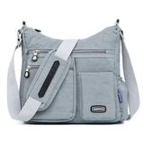 Women's Crossbody Bag Nylon Outdoor Daily Going out Waterproof Solid Color Almond Sea Blue Elegant black