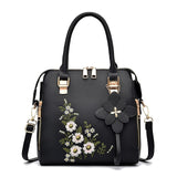 Women's Handbag Crossbody Bag Shoulder Bag Dome Bag PU Leather Office Daily Pendant Embroidery Chain Flower Black Yellow Pink