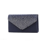 Women's Evening Bag Tri-fold Polyester Formal Wedding Party Crystal / Rhinestone Glitter Shine Silver Wine Black