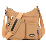 Women's Crossbody Bag Nylon Outdoor Daily Going out Waterproof Solid Color Almond Sea Blue Elegant black