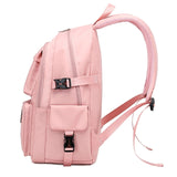 Women's Unisex Backpack School Bag Bookbag Functional Backpack School Outdoor Daily Solid Color Oxford Cloth Adjustable Large Capacity Waterproof Zipper Black Pink Purple