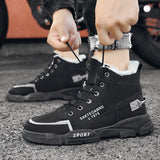 Ilooove 2023 New High Top Work Shoes for Men Platform Ankle Boots Fashion Quality Martin Boots Outdoor Booties Zapatos De Hombre