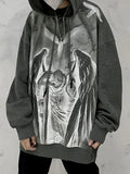 Ilooove - Men's Grunge Dark Graphic Pullover Hoodie