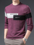 Men's Pullover Sweater Jumper Ribbed Knit Knitted Print Letter Stand Collar Fashion Streetwear Daily Wear Vacation Clothing Apparel Fall & Winter Black Red M L XL