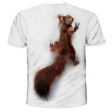 Men's T shirt Tee Tee Funny T Shirts Graphic Animal Squirrel Round Neck Sea Blue Green Blue Yellow Red 3D Print Daily Holiday Short Sleeve Print Clothing Apparel Basic Streetwear Exaggerated Designer