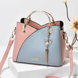 Women's Handbag Crossbody Bag Shoulder Bag PU Leather Office Shopping Daily Pendant Tassel Zipper Adjustable Solid Color Color Block Wine red and white Yellow and white Blue and Pink