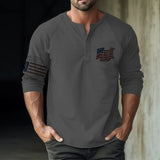 Men's Henley Shirt Graphic National Flag Henley Clothing Apparel 3D Print Outdoor Daily Long Sleeve Patchwork Button-Down Fashion Designer Comfortable