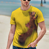 Men's T shirt Tee Tee Funny T Shirts Graphic Animal Squirrel Round Neck Sea Blue Green Blue Yellow Red 3D Print Daily Holiday Short Sleeve Print Clothing Apparel Basic Streetwear Exaggerated Designer