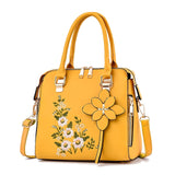 Women's Handbag Crossbody Bag Shoulder Bag Dome Bag PU Leather Office Daily Pendant Embroidery Chain Flower Black Yellow Pink