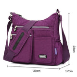 Women's Crossbody Bag Nylon Outdoor Daily Going out Waterproof Solid Color Almond Sea Blue Elegant black