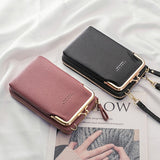 Women's Crossbody Bag Wallet Coin Purse Mobile Phone Bag Credit Card Holder Wallet PU Leather Outdoor Shopping Daily Buttons Lightweight Solid Color WATHET Black Yellow