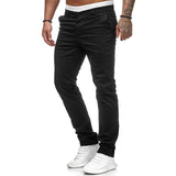 Men's Chinos Slacks Jogger Pants Straight Leg Geometry Breathable Soft Ankle-Length Home Daily Stylish Classic Style Slim Black White Mid Waist Micro-elastic