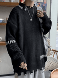 Ilooove - Men's Oversized Irregular Hole Sweater