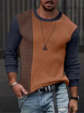 Men's Pullover Sweater Jumper Ribbed Knit Knitted Print Plaid Stand Collar Fashion Streetwear Daily Wear Vacation Clothing Apparel Fall & Winter Khaki M L XL