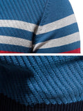 Men's Pullover Sweater Jumper Knitwear Ribbed Knit Knitted Print Stripe Crew Neck Fashion Streetwear Daily Wear Vacation Clothing Apparel Fall & Winter Yellow Blue M L XL