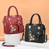 Women's Handbag Crossbody Bag Shoulder Bag Dome Bag PU Leather Office Daily Pendant Embroidery Chain Flower Black Yellow Pink