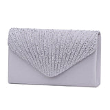 Women's Evening Bag Tri-fold Polyester Formal Wedding Party Crystal / Rhinestone Glitter Shine Silver Wine Black