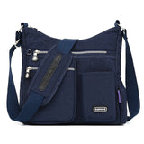 Women's Crossbody Bag Nylon Outdoor Daily Going out Waterproof Solid Color Almond Sea Blue Elegant black