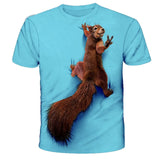 Men's T shirt Tee Tee Funny T Shirts Graphic Animal Squirrel Round Neck Sea Blue Green Blue Yellow Red 3D Print Daily Holiday Short Sleeve Print Clothing Apparel Basic Streetwear Exaggerated Designer