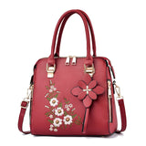 Women's Handbag Crossbody Bag Shoulder Bag Dome Bag PU Leather Office Daily Pendant Embroidery Chain Flower Black Yellow Pink