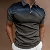 Men's Sport Polo Golf Shirt Casual Holiday Lapel Short Sleeve Fashion Basic Gradient Button Summer Regular Fit Wine Black White Navy Blue Orange Gray Sport Polo