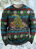 Men's Ugly Christmas Sweater Pullover Sweater Jumper Knitwear Ribbed Knit Knitted Print Snowflake Crew Neck Fashion Streetwear Christmas Daily Wear Clothing Apparel Fall & Winter Black M L XL