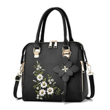 Women's Handbag Crossbody Bag Shoulder Bag Dome Bag PU Leather Office Daily Pendant Embroidery Chain Flower Black Yellow Pink