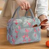 Men's Women's Lunch Bag Oxford Cloth Aluminum Foil Outdoor Office Daily Zipper Print Tiered Insulated Large Capacity Waterproof Solid Color Striped Flamingos Leaf Pink and white stripes black strips