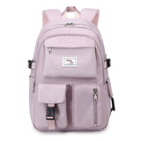 Women's Unisex Backpack School Bag Bookbag Functional Backpack School Outdoor Daily Solid Color Oxford Cloth Adjustable Large Capacity Waterproof Zipper Black Pink Purple