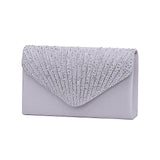 Women's Evening Bag Tri-fold Polyester Formal Wedding Party Crystal / Rhinestone Glitter Shine Silver Wine Black