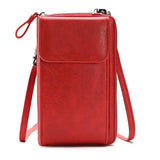 Women's Crossbody Bag Wallet Shoulder Bag Coin Purse Mobile Phone Bag Credit Card Holder Wallet PU Leather Outdoor Shopping Daily Zipper Solid Color Black Red Blue